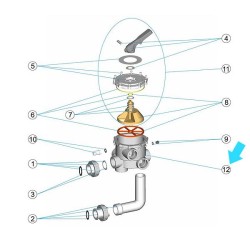 Black selector valve with fittings (AstralPool)