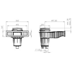 Skimmer μπετού NORM 17.5Lts με στόμιο 495x80mm λευκό