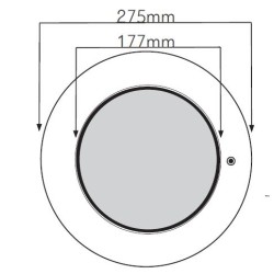 Led flat λευκο φωτιστικό πισίνας 25W - 378led - 1900lm γκρι