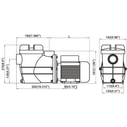 Αντλία ανακυκλοφορίας πισίνας 0,5hp 8m3 220V