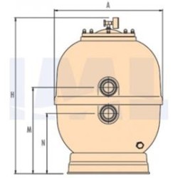 Lisboa πολυεστερικό φίλτρο πισίνας 14m3/h Φ600
