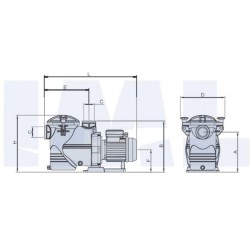 Αντλία πισίνας Iml Europa 1.5hp τριφασική 20m3/h