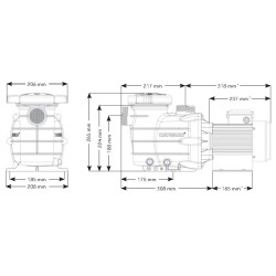 Αντλία πισίνας Hayward 0.50HP 10.8m3/h 220V POWER FLOW 2