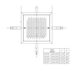 Σχάρα φρεατίου inox 20 x 20 cm AISI316