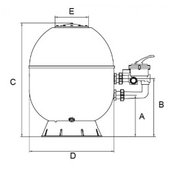 Φίλτρο άμμου kripsol s1-d800 24m3/h με πολυβάνα