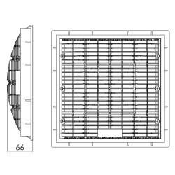 Σχάρα πυθμένα τετράγωνη antivortex 27,6 x 27,6 cm norm series